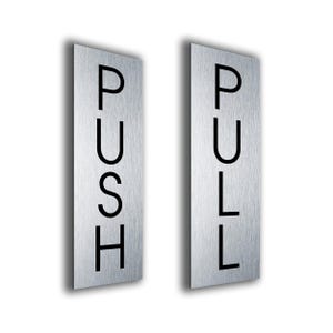 Push Pull Door Signs, Personalized Set for Business Doors, Peel and Stick Easy Install