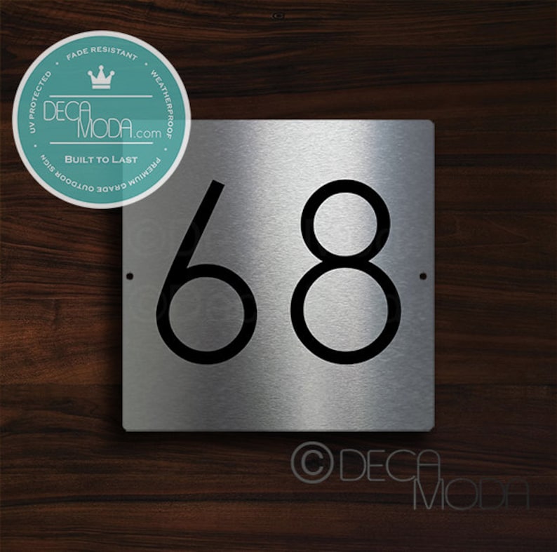 Square Door Plaques Silver Numbers Silver Sign Silver House Etsy