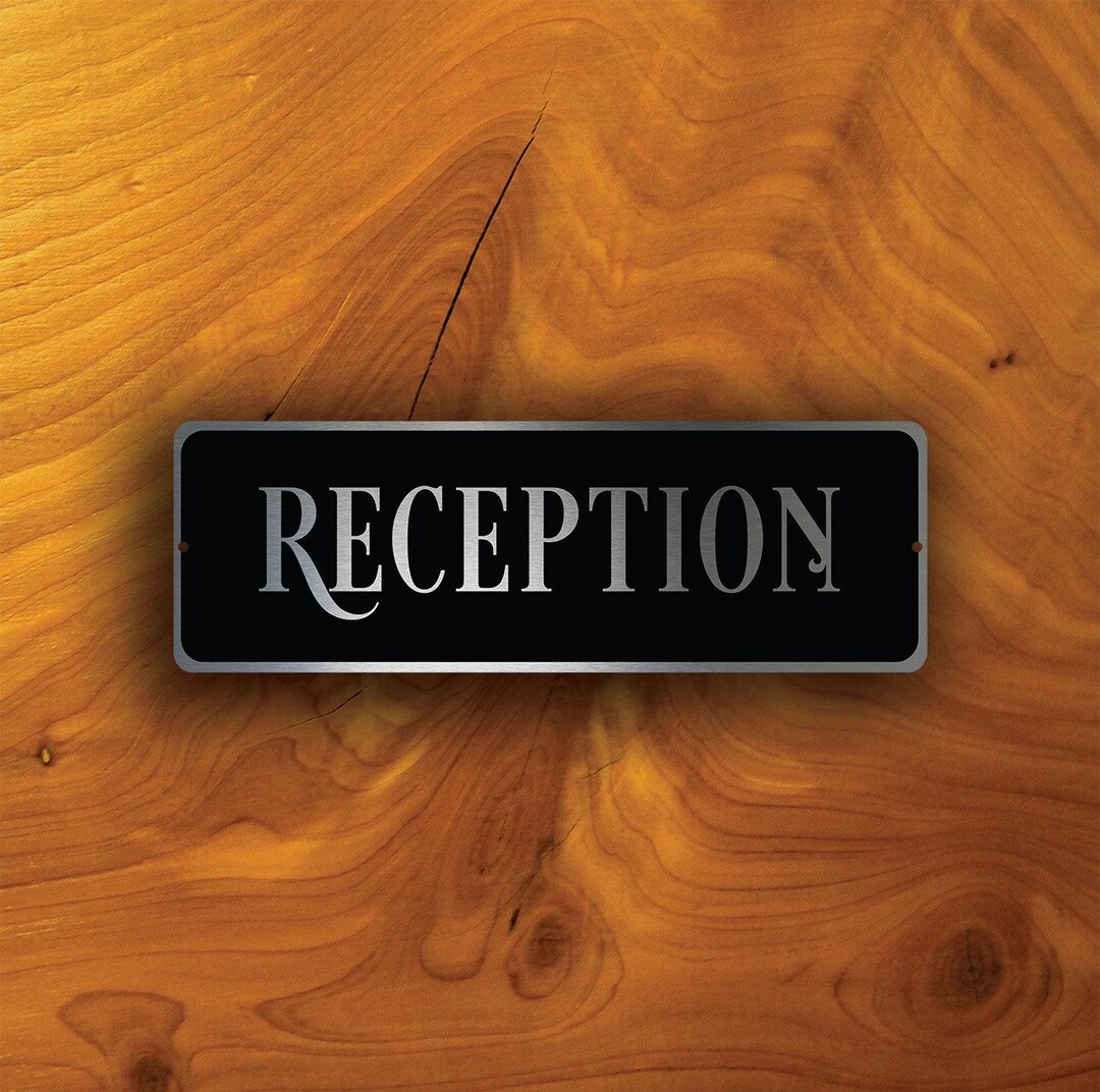 Reception Slate Signs Brushed Silver Reception Door Sign: Weatherproof Aluminum - Etsy
