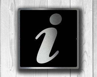 Brushed Silver Information Sign: Modern Office Decor