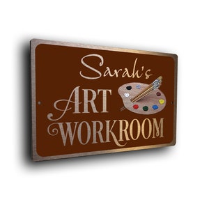 Art Workroom Sign, Personalized Sign, Art Studio, Art Workroom, Fade Resistant, Gift for Artist, Custom, Art Studio Sign, Art Workroom Signs