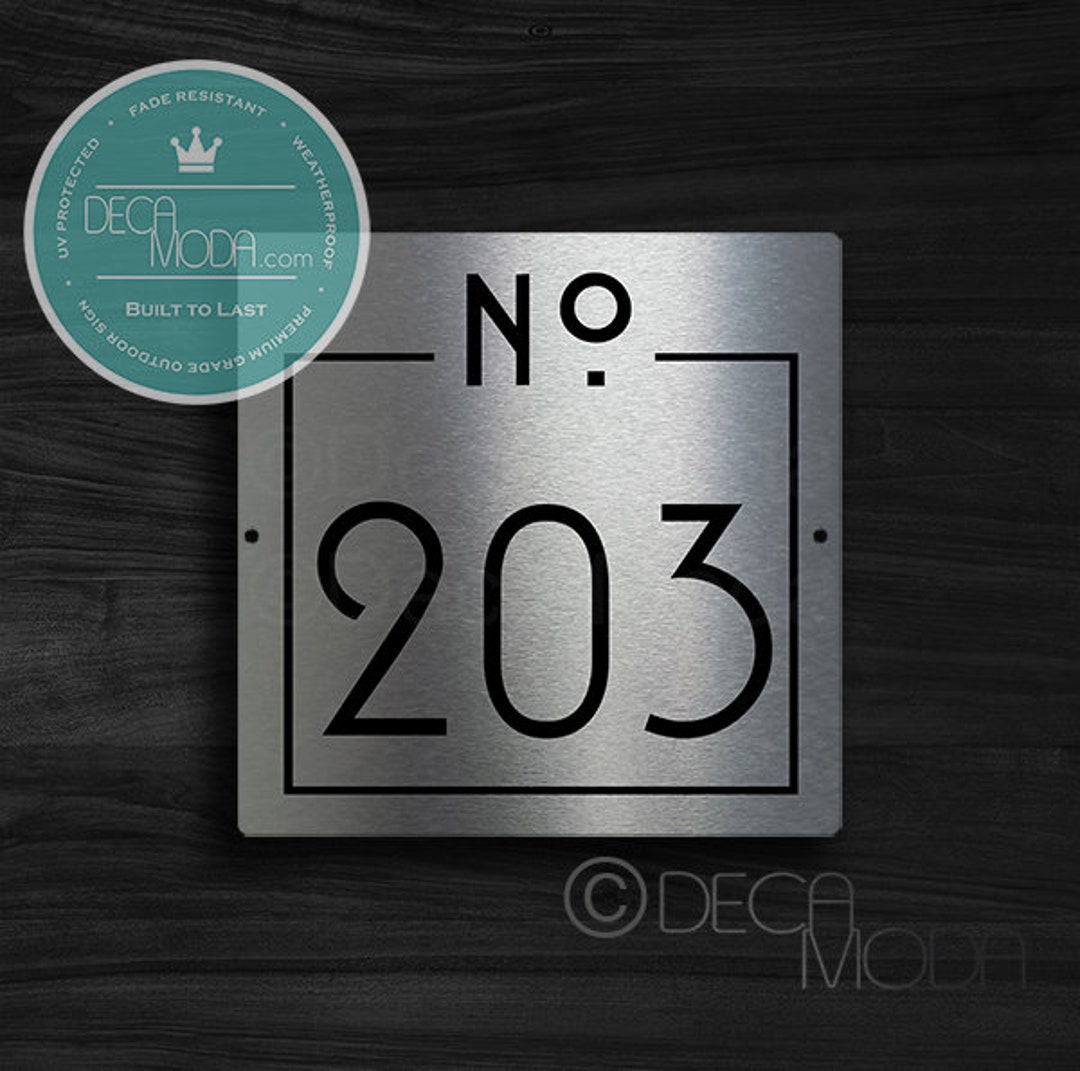 Custom Number Signs Hotel Room Numbers Apartment Number Silver Finish