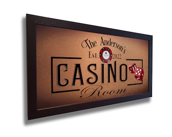 PERSONALIZED CASINO Sign, Custom Casino Sign, Signs, Custom Casino Sign, Casino, Casino Room, Home Casino Sign, Casino Decor, Casino Signs