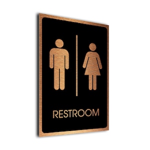 Wasserdichtes Toilettenschild: Traditionelles Bürodekor aus Aluminiumverbundmaterial