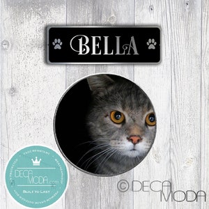 Benutzerdefinierte Katzen Namensschild | Katze Hausschild | Katzenhaus Zubehör | Katzen-Namensschild | Tierzubehör