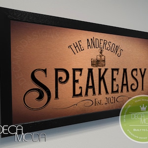 PERSONALIZED SPEAKEASY SIGN, Speakeasy Bar Sign, Family Name Bar Sign, Custom Signs, Bar Signs, Home Bar Signs, Bar Decor, Speakeasy Signs