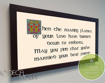 Irish Wedding Blessing Sign, Framed Walnut Wood, Fade Resistant