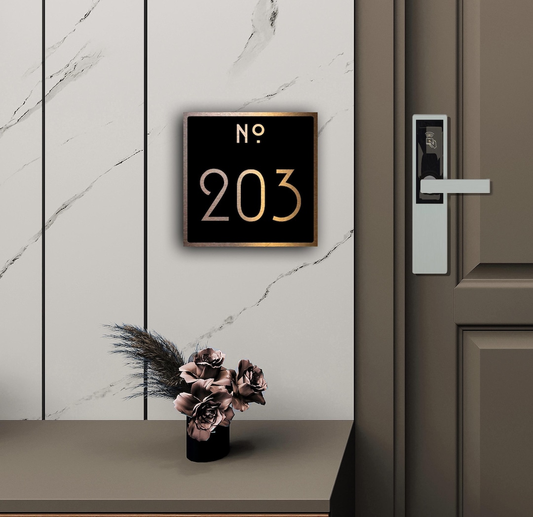 Fall Room Number Signs Custom Room Signs | Hotel Room Numbers | Apartment Numbers | Black and ...