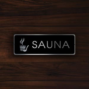 SAUNA SIGN, Sauna Sign, Sauna Door Plate Sign, Hotel Sauna Door Sign, Customizable Hotel Sauna Sign, Hotel Signs, Hotel Decor, Sauna Decor