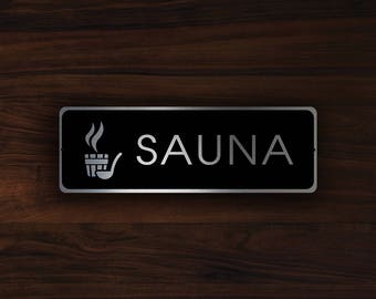 SAUNA SIGN, Sauna Sign, Sauna Door Plate Sign, Hotel Sauna Door Sign, Customizable Hotel Sauna Sign, Hotel Signs, Hotel Decor, Sauna Decor