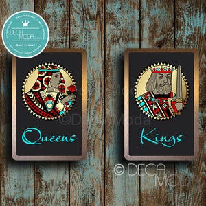 Set of two Restroom Signs, Restroom Decor, Signs, King and Queen Restroom, Brushed Copper Finish, Fade Resistant, Restroom Sign, Set of two