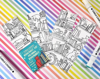 Marcadores de livros para colorir de gatos para crianças, marcadores de gatos para meninas, meias para adolescentes, presentes de livros para ela, presentes de gatos para mulheres