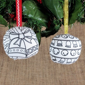 Double Sided Bell Ornament, coloring ornament, Christmas crafts for kids, stocking stuffers for toddlers Christmas gifts for girls