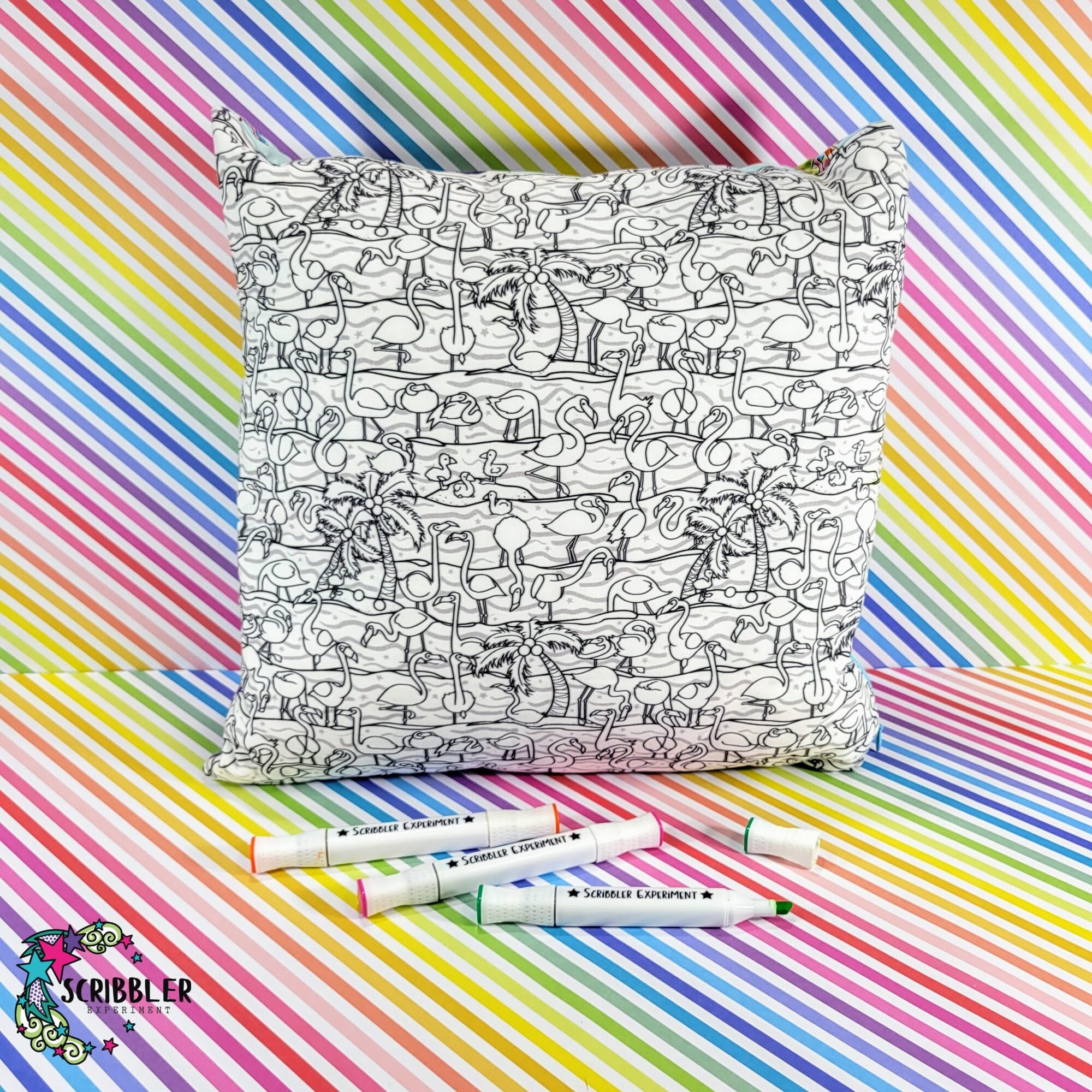 Flamingo Coloring Throw Pillow, Christmas Gift for Girl, Christmas…