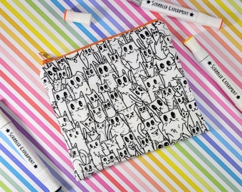 cat coloring pencil pouch for girls, creative gifts for little girls, birthday gifts for cat lovers, cat makeup bag for teens, crazy cat