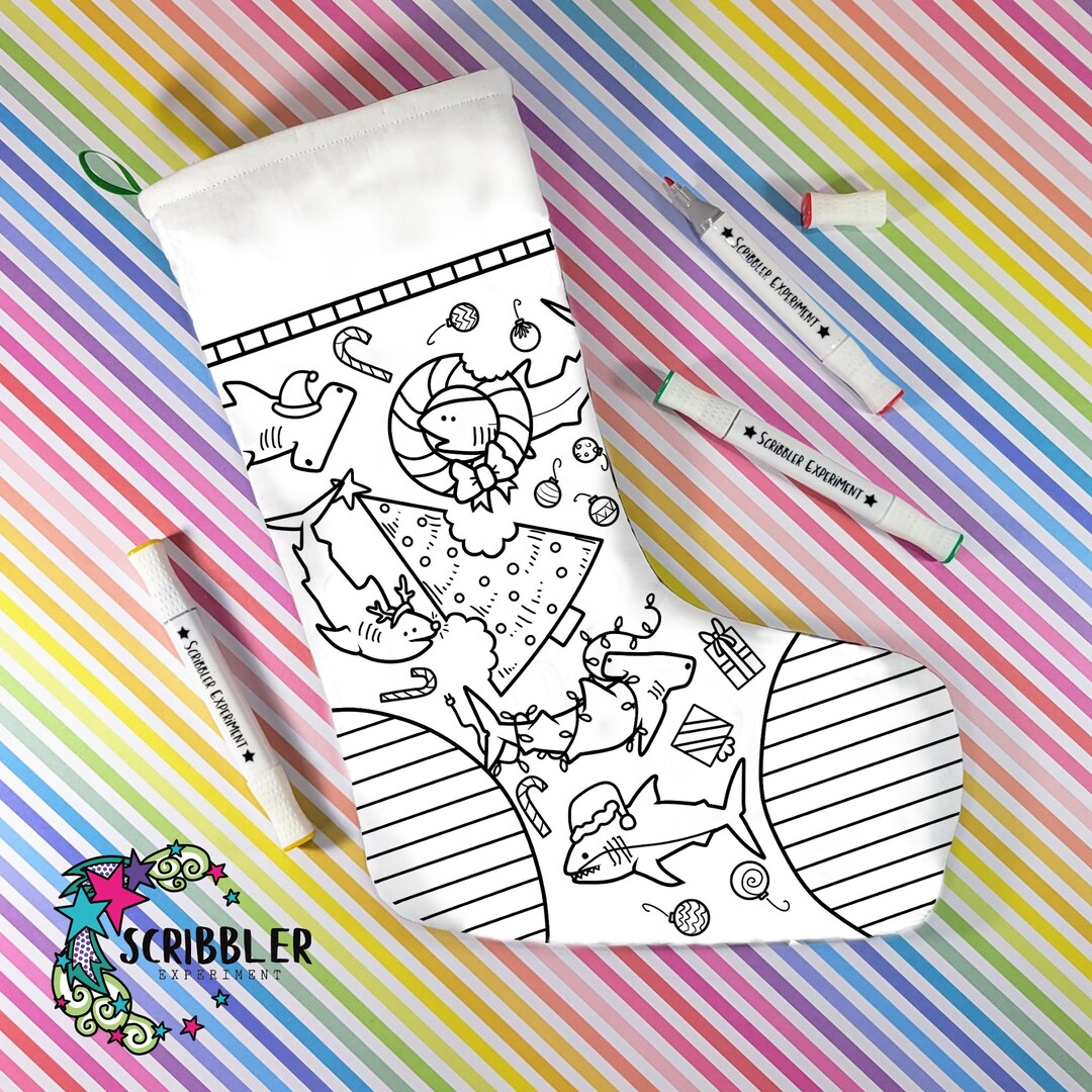 Christmas Coloring Shark Christmas Stockings For Children Christmas christmas-coloring-shark-christmas-stockings-for-children-christmas