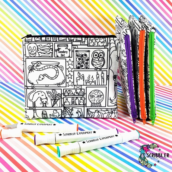 Coloring for Kids Pencil Case Cute Zipper Pouch Stocking 
