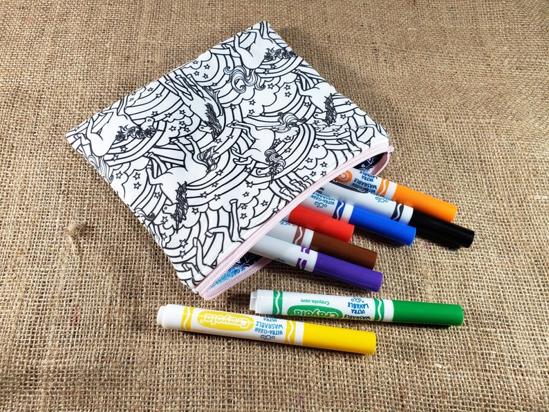 Unicorn Gift for Girls Unicorn Birthday Gift for Teen Coloring Zipper Pouch Stocking Stuffers for Girl Unicorn Coloring Pencil Case Kids