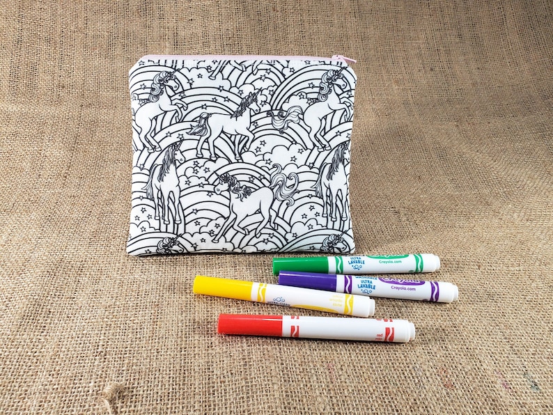 Unicorn Gift for Girls Unicorn Birthday Gift for Teen Coloring Zipper Pouch Stocking Stuffers for Girl Unicorn Coloring Pencil Case Kids