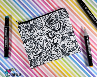 reptile coloring pencil pouch, reptile lover gifts for girls, creative gifts for kids, Birthday Gifts for boys, Snake Pencil Case