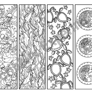 Ocean Bookmark Set DIGITAL DOWNLOAD, Teacher Appreciation Gift Printable, Dolphin Gifts, Bookmark Kids, Turtle Gifts, Unique Gifts for Kids