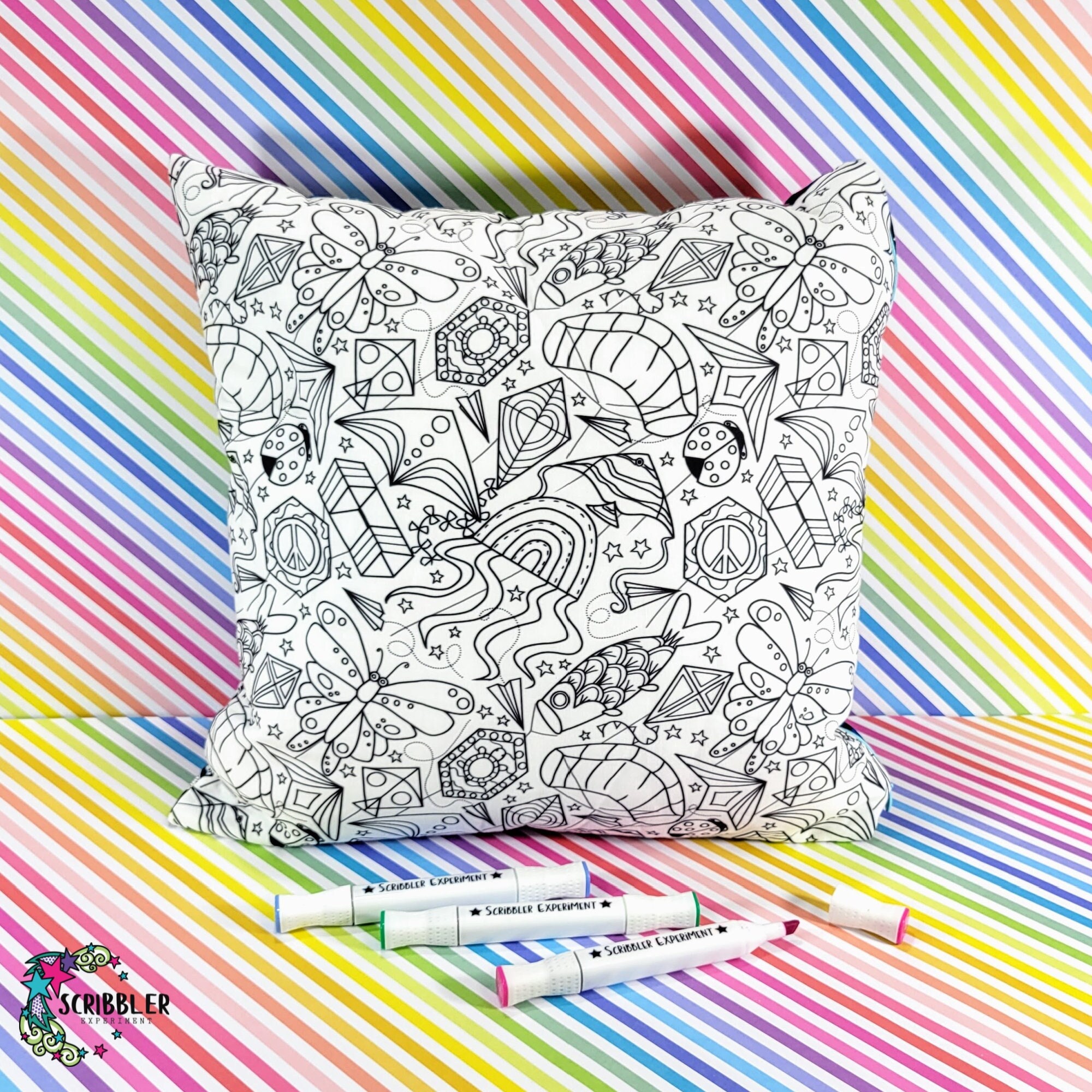 Kite Coloring Throw Pillow, Christmas Gifts for Girls, Christmas…