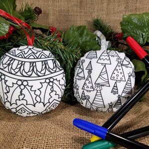Double Sided Christmas Tree Ornament, coloring ornament, Christmas crafts for kids, stocking stuffers for toddlers Christmas gifts for girls