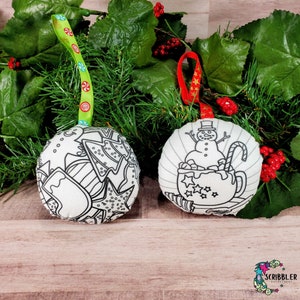 Double Sided Hot Cocoa Ornament, Coloring Ornament, Christmas crafts for kids, stocking stuffers for toddlers Christmas gifts for girls,