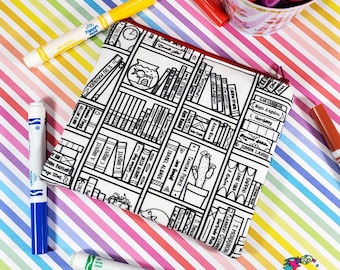 pencil pouch cute makeup bag for girls, female author book coloring pouch, birthday gifts for teenage girls Creative gifts for book lover
