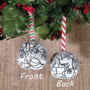 dinosaur ornament Christmas coloring ornaments handmade, DIY Christmas ornament kit for kids, dinosaur gifts for girls, Christmas crafts for