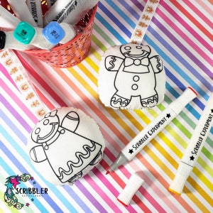 Double Sided Gingerbread Ornament, coloring ornament, Christmas crafts for kids, stocking stuffers for toddlers Christmas gifts for girls
