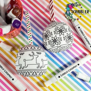 Double Sided Fair Isle Ornament, coloring ornament, Christmas crafts for kids, stocking stuffers for toddlers Christmas gifts for girls