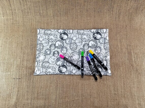 Cat Coloring Placemat Placemats For Kids Childrens Placemat Etsy