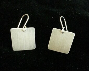 Sterling Silver Square Earrings
