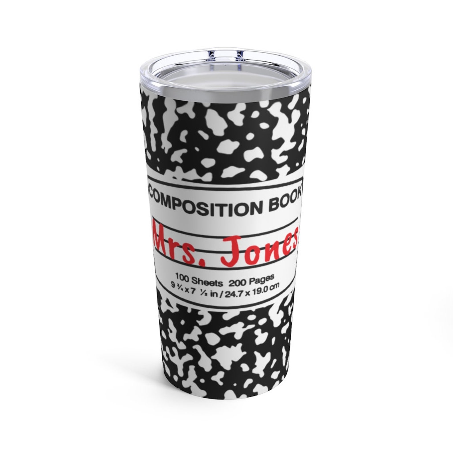 Composition Notebook Tumbler Etsy