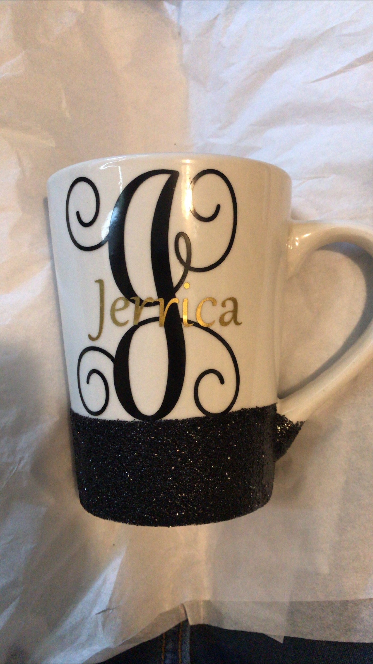 Personalized Glitter Mug Etsy