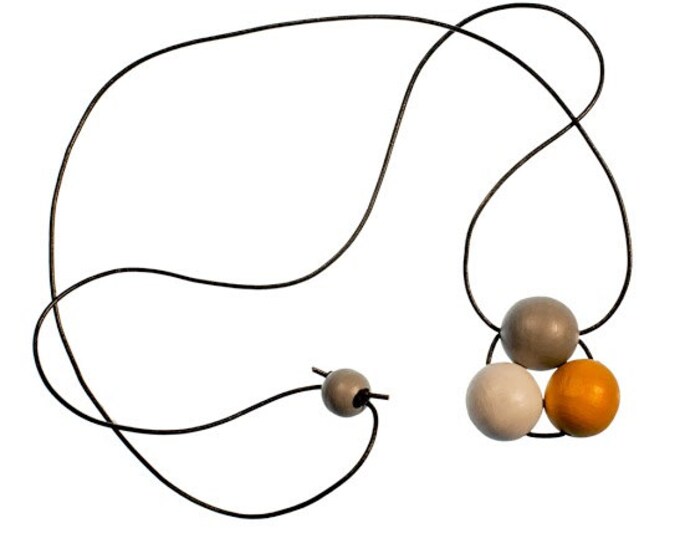Multicolor Miniature Handpainted Wooden Necklace With Beads