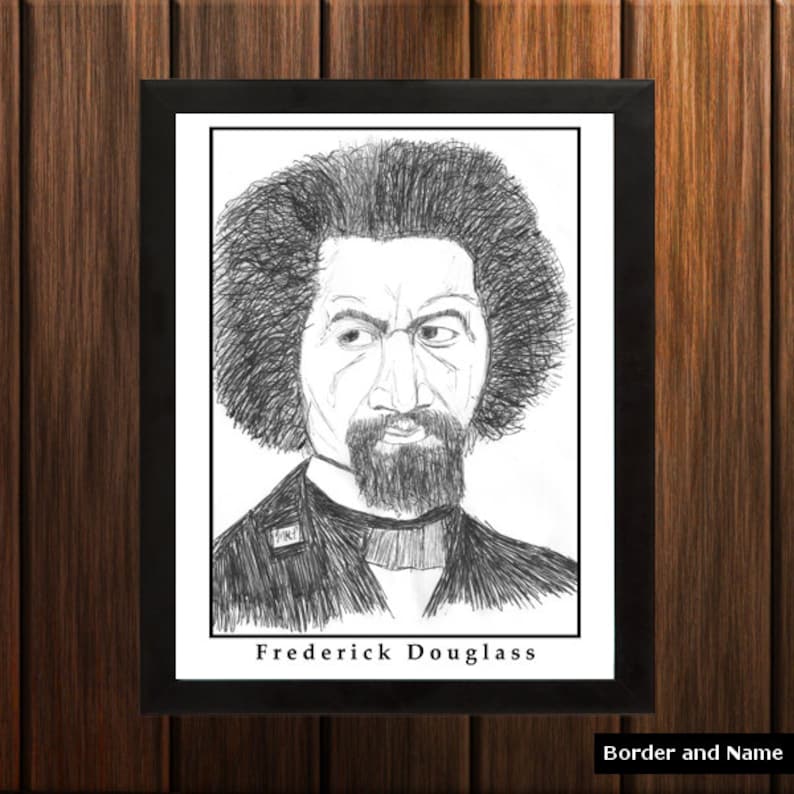 Frederick Douglass  Sketch Print  8.5x11 inches  Black and image 1