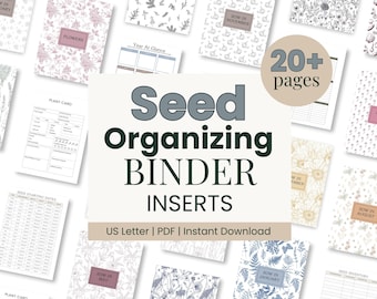 Printable Seed Organizing Binder Inserts for Garden Seed Packet Inventory and Planning, 20+ pages for your 3-ring binder sleeves
