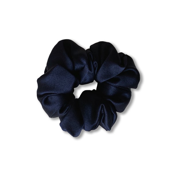 The Blair - Zero-Waste Navy Blue Silk Scrunchie - LIMITED EDITION