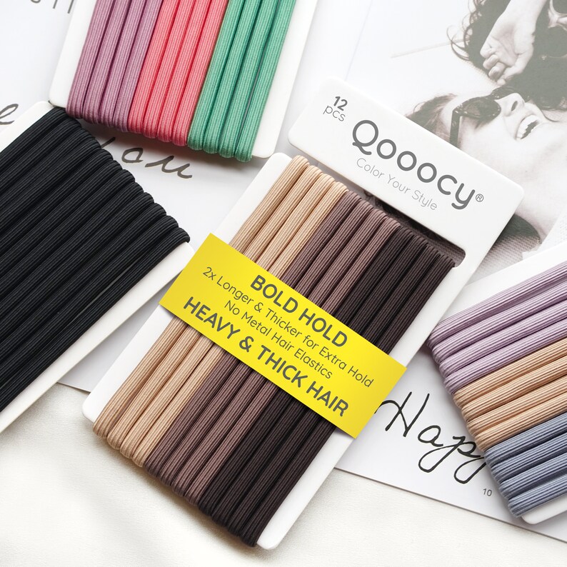 12pack Ouchless Extra Long & Thick Elastic Hair Ties Etsy
