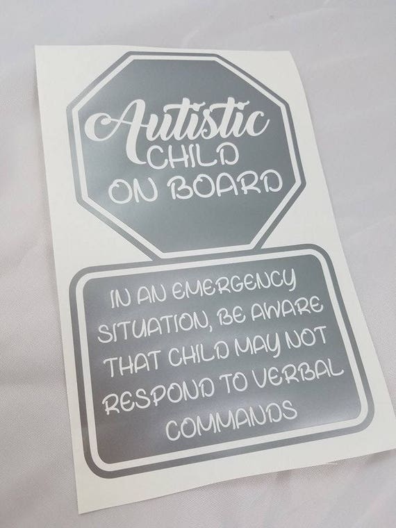 Autistic Child Warning Vinyl Decal May Not Respond Car window autism awareness