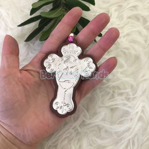 12 pcs keychain favor for baptism, Cross keychain, keychain for baptism, Christening favor keychain, Keychain for girl baptism