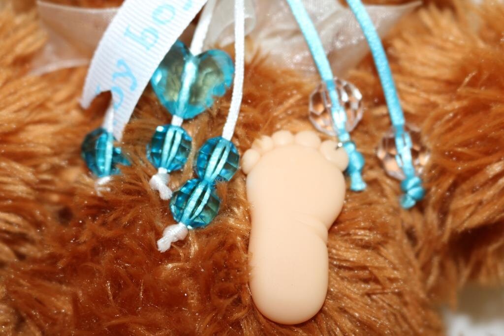 Blue keychain favor baby shower keychain for baby boy blue Etsy