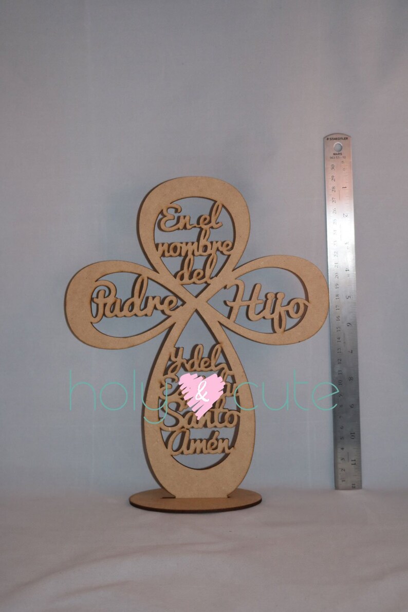 First Communion Cross Keepsake Wooden Image 0