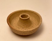 Tan Speckled Candle Holder