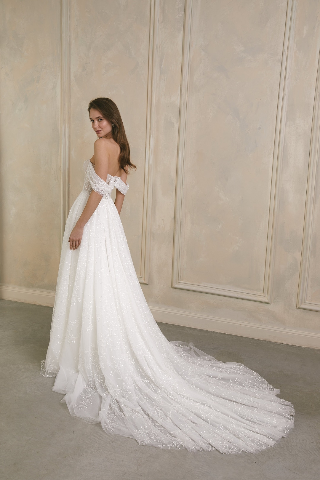 Vestido de novia bohemio floral, vestido de novia con corsé