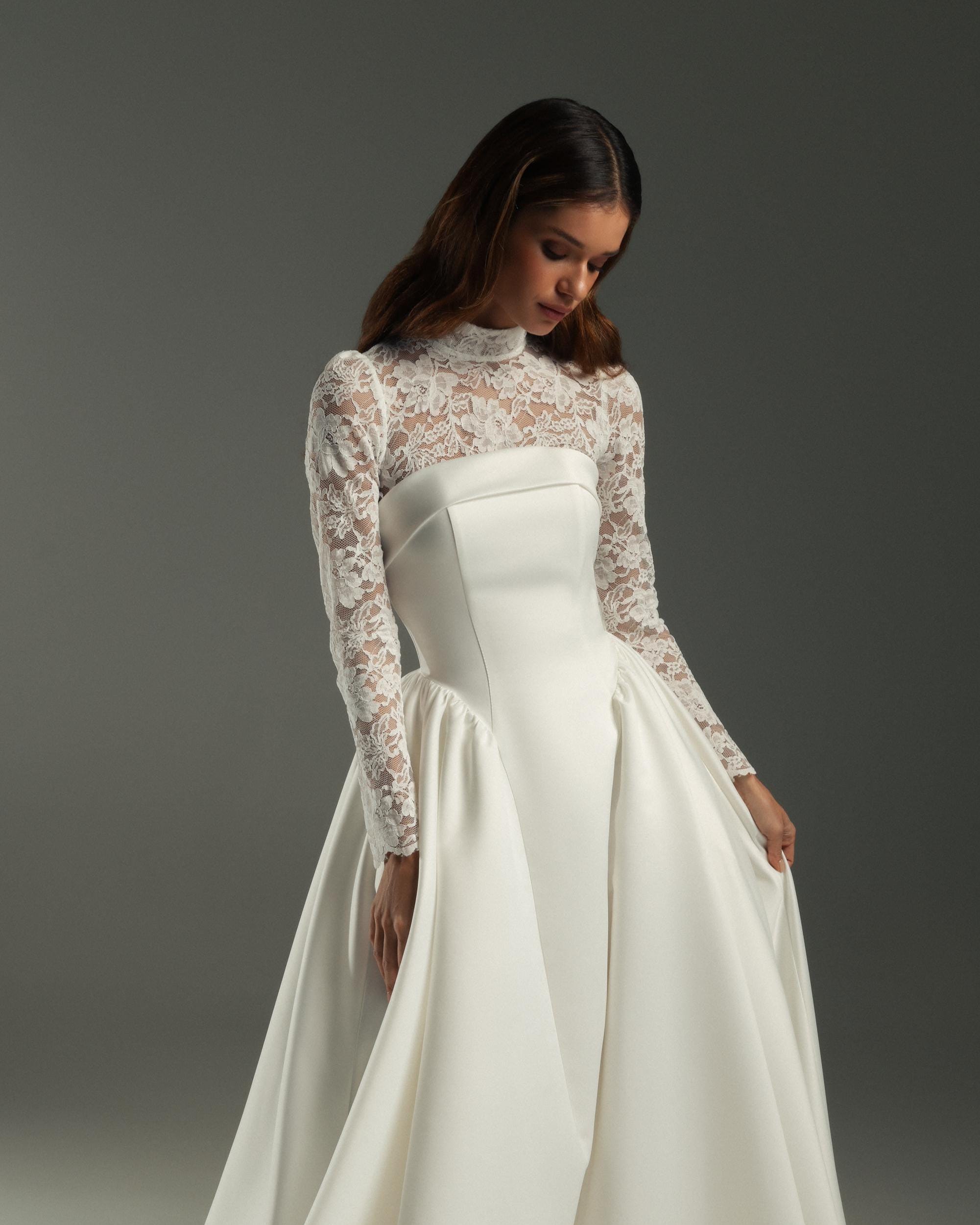 a line fitted wedding dresses Johnathan Kayne 2538 Size 0, 14 White A Line Dress Prom Pageant 0 / White