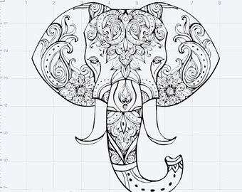 Download Zentangle elephant | Etsy