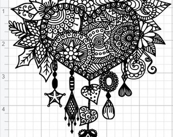 Download Heart mandala svg | Etsy